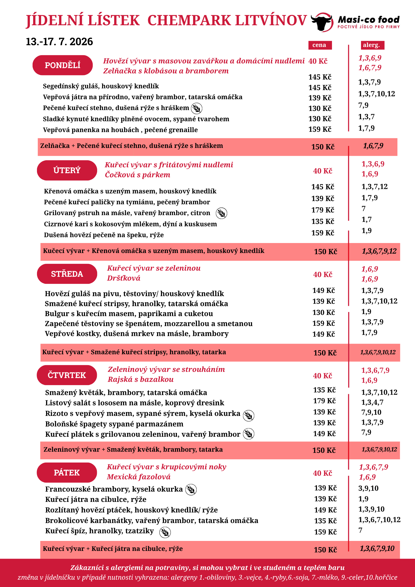 Týdenní menu — tento týden
