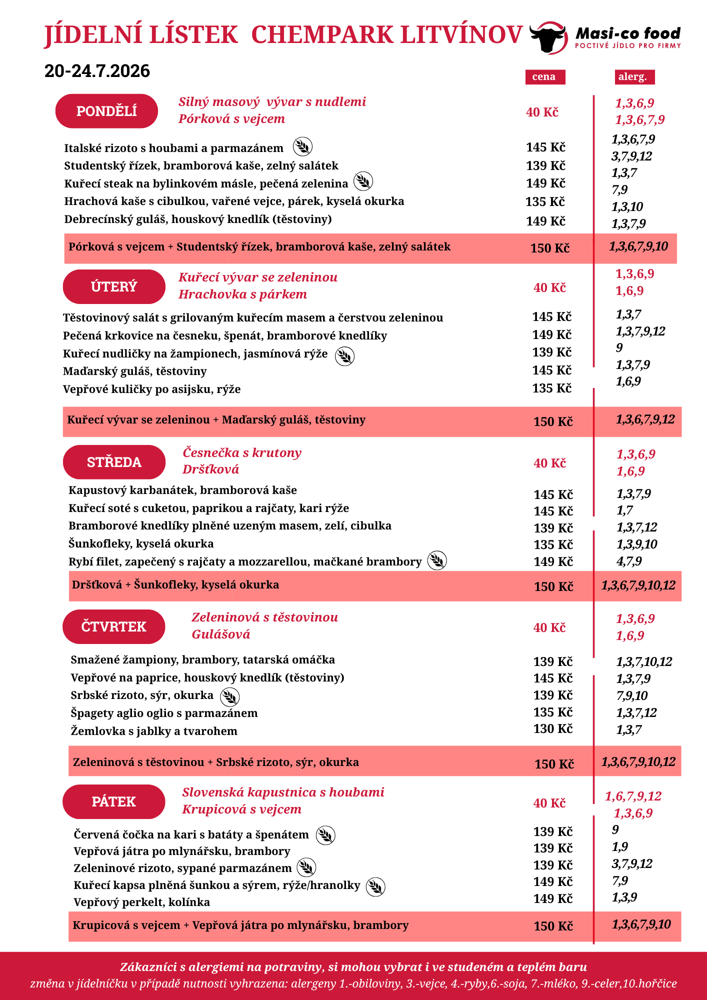 Týdenní menu — příští týden